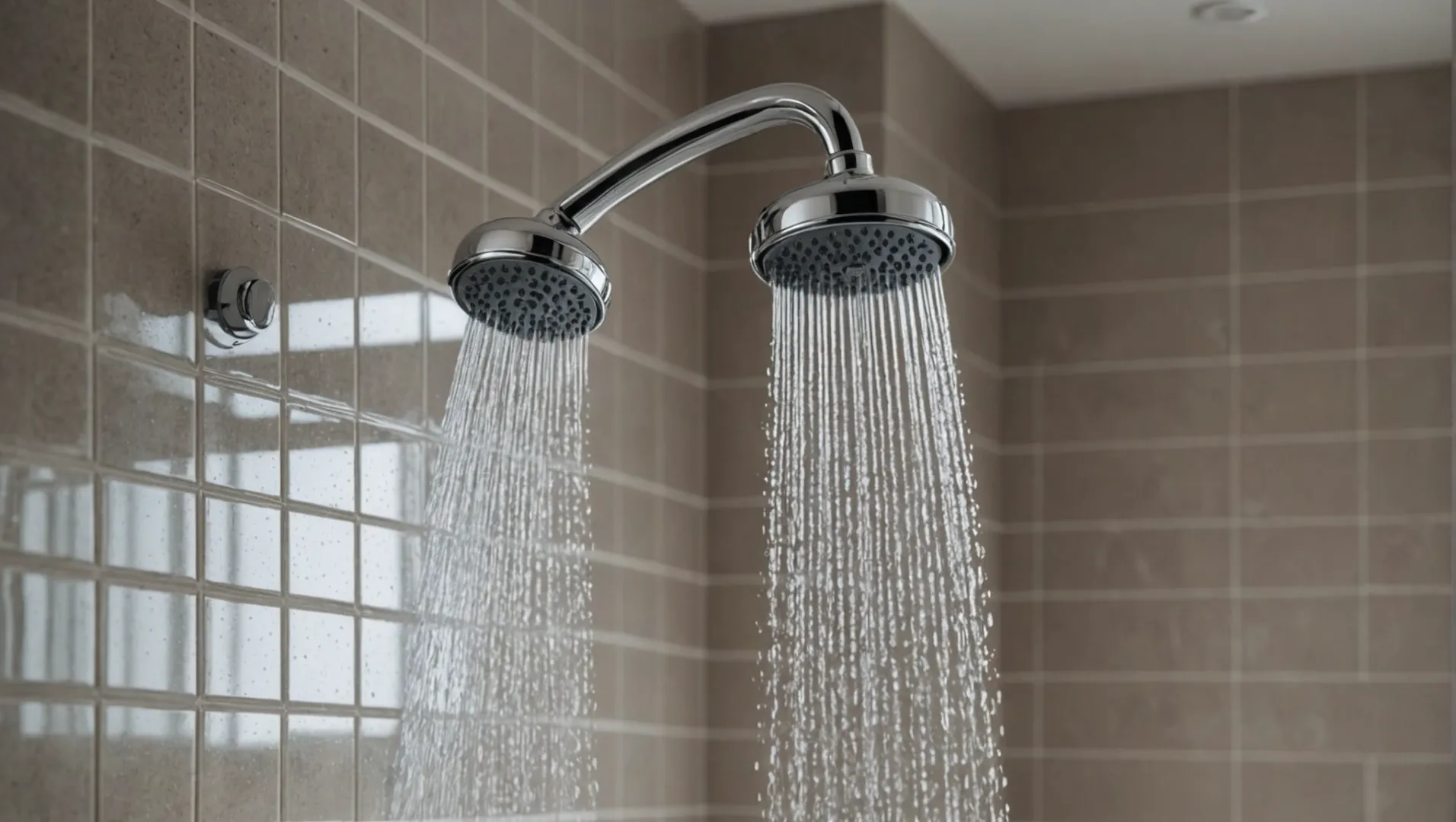 Shower head with adjustable spray patterns in a modern bathroom