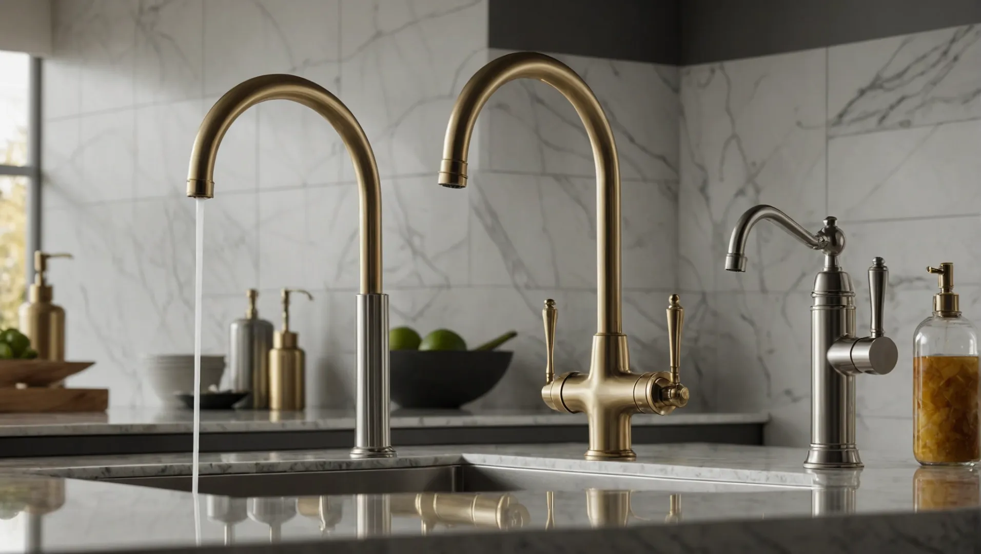 A comparison of brass and stainless steel kitchen faucets