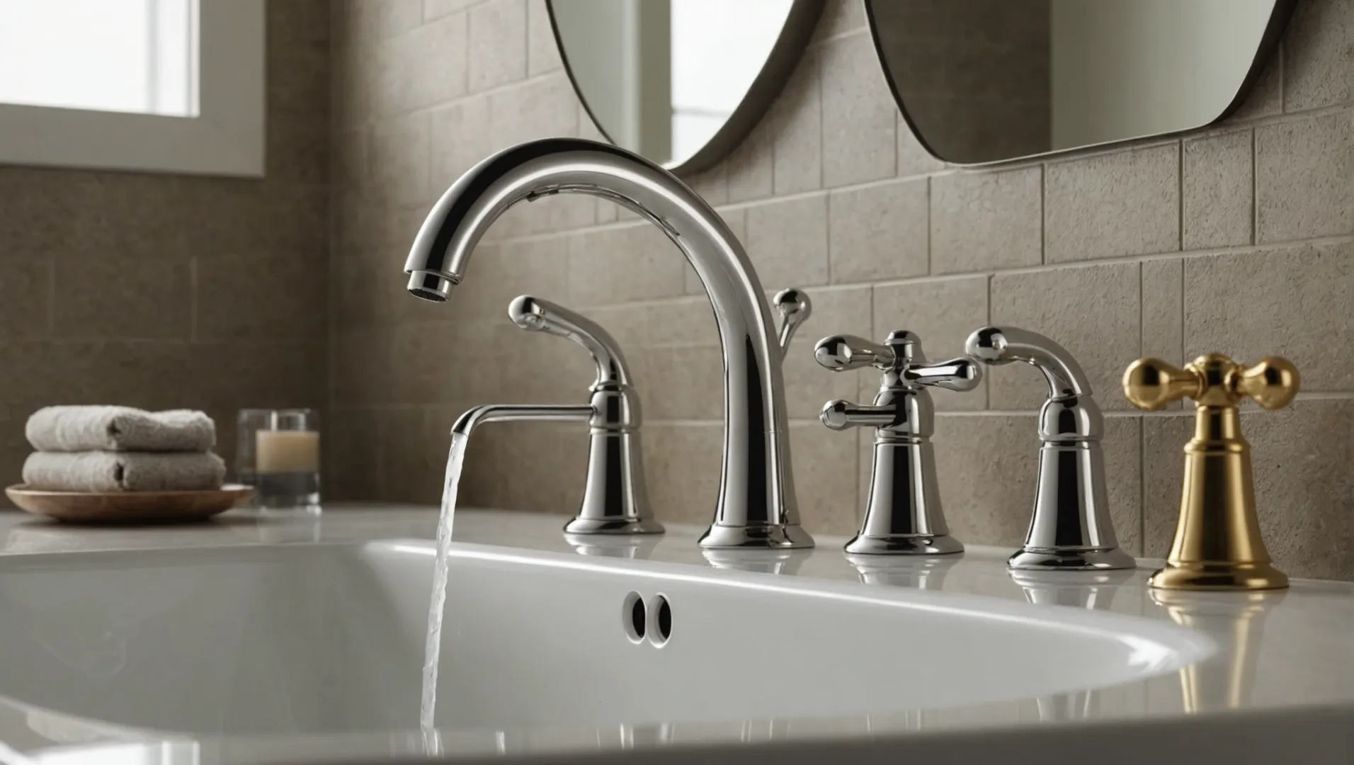 Comparison of faucet materials including chrome, stainless steel, brass, and nickel
