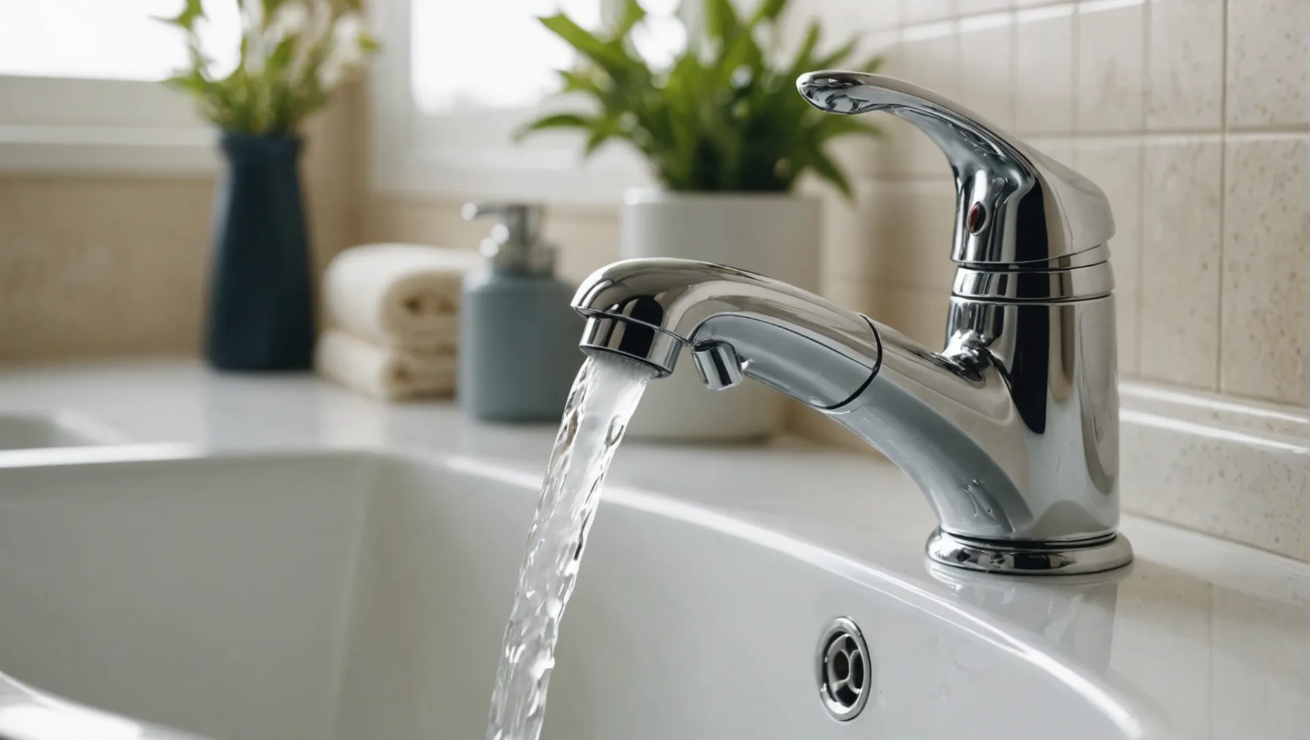 Cleaning hard water stains from a bathroom faucet