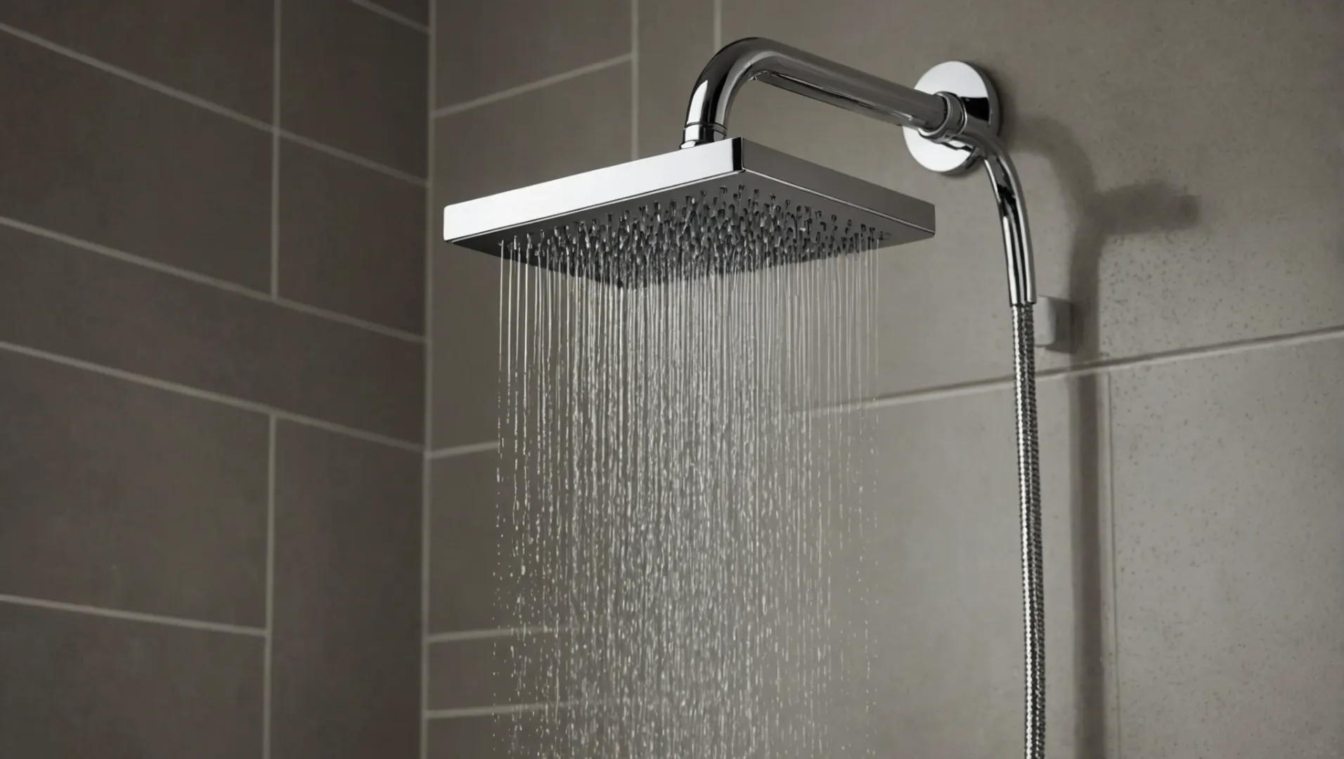 A high-pressure shower head with water spraying forcefully