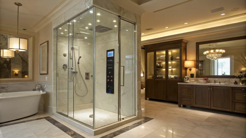 Luxurious bathroom with modern Kohler shower