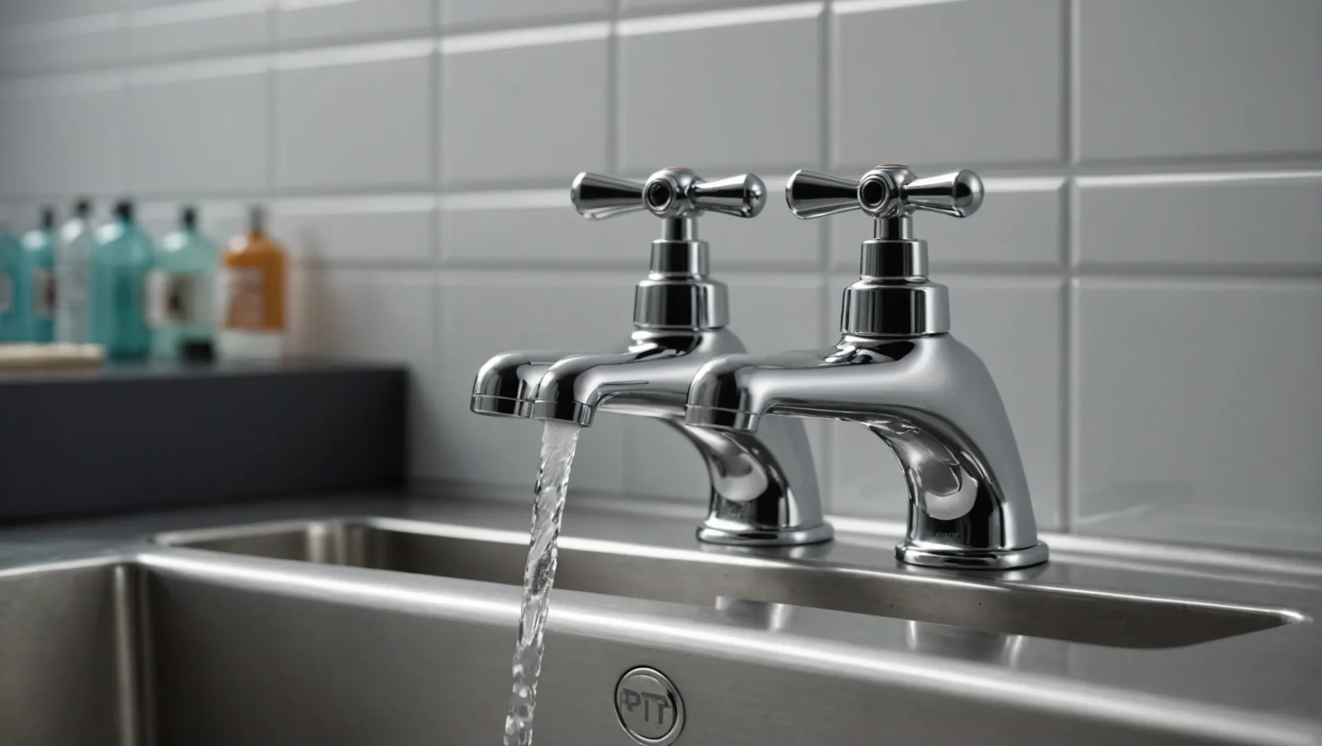 Close-up of PTMT and PVC taps showcasing material differences and manufacturing precision