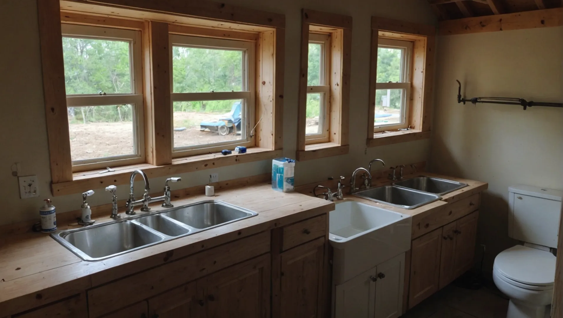 A display of PVC taps in various settings.