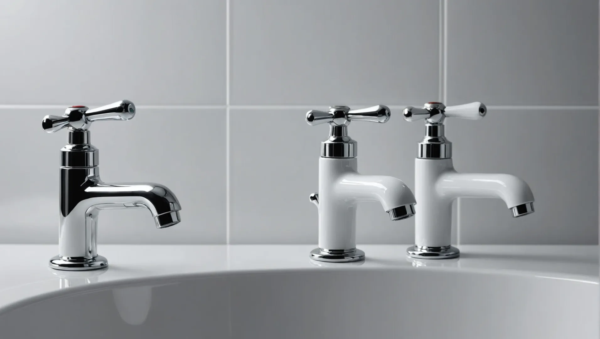 PVC tap on the left and PTMT tap on the right in a side-by-side comparison