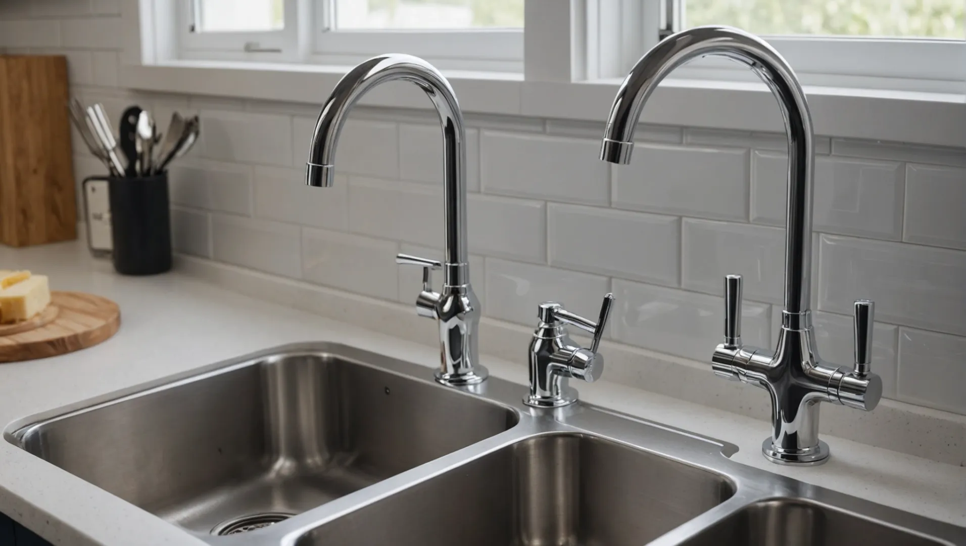 Close-up of PVC and PTMT taps comparison