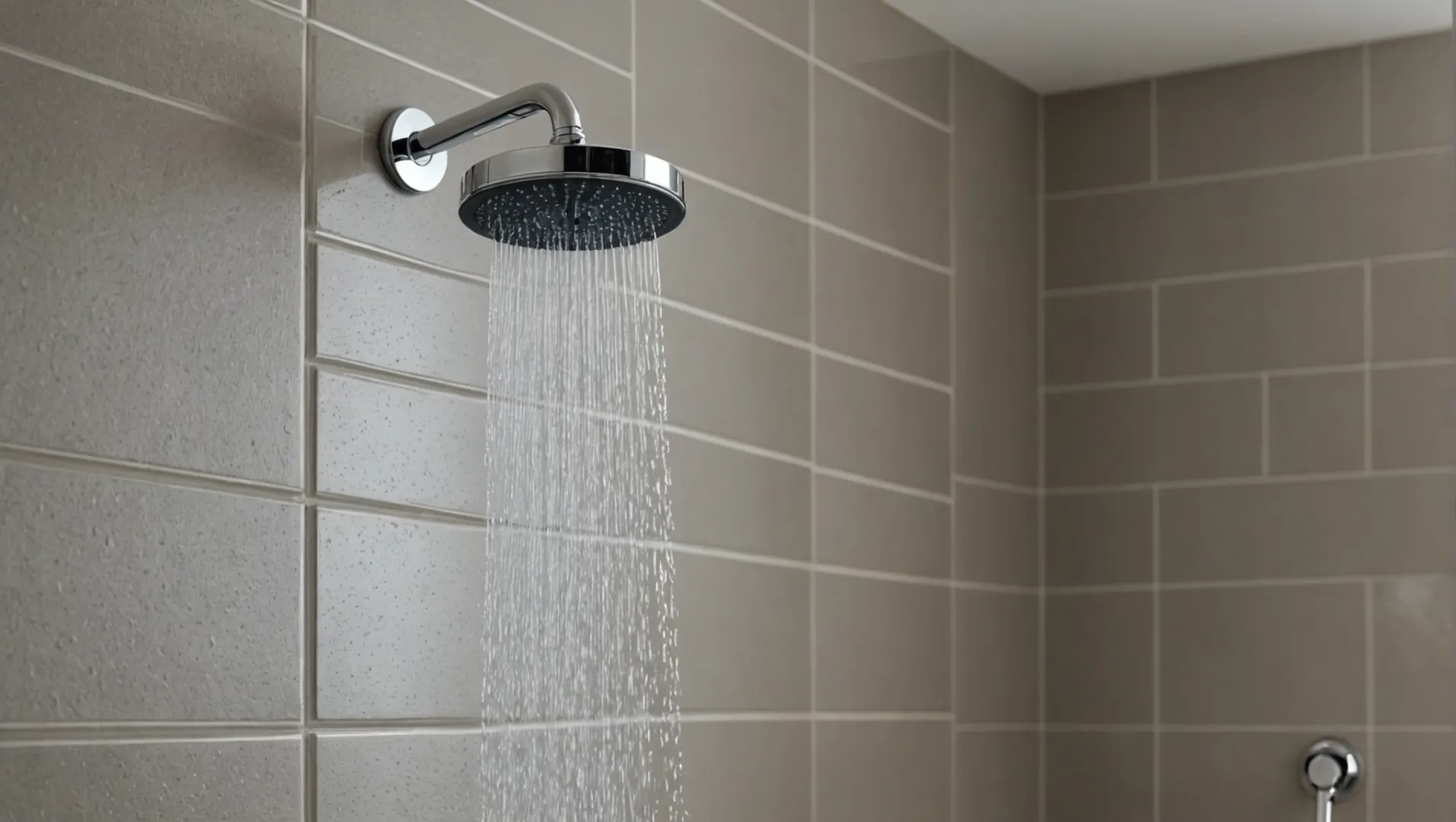 Low-flow shower head in a modern bathroom
